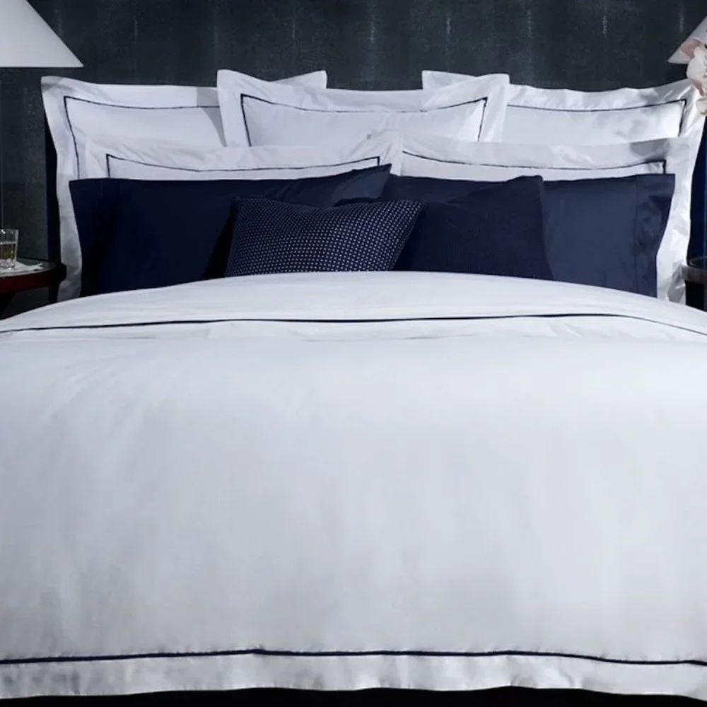Ralph Lauren Palmer Percale King Duvet Cover Flat Sheet Pillowcases in Polo Navy